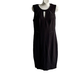 Bisou Bisou Black Sleeveless Sheath Midi Dress Size 10